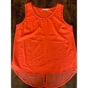 Orange Lg Blu Pepper Women’s Boutique Shirt Top Sleeveless Racerback Blouse